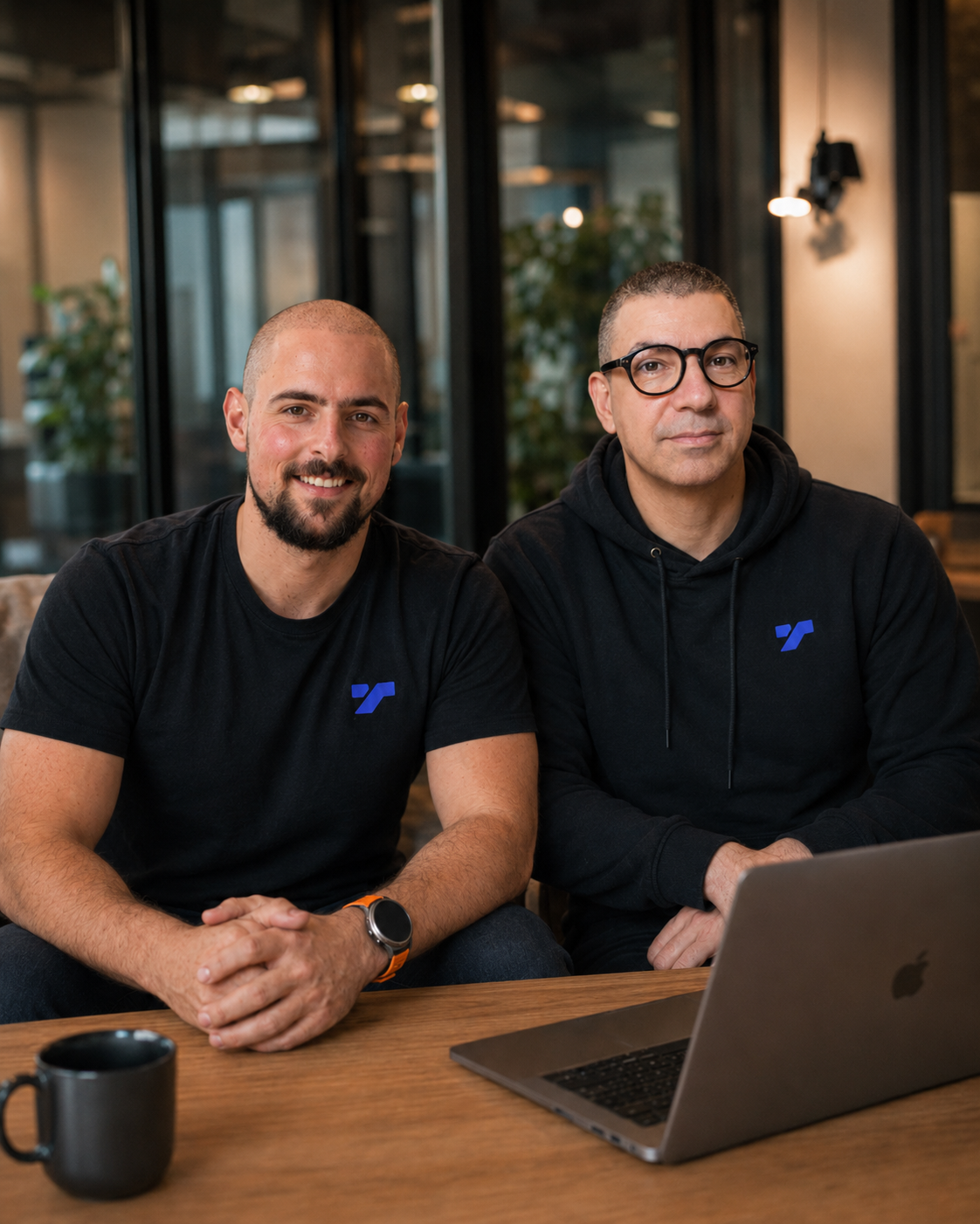 Twizzlo co-founders Roger Grekos and Thanos Gkanas in the Twizzlo office