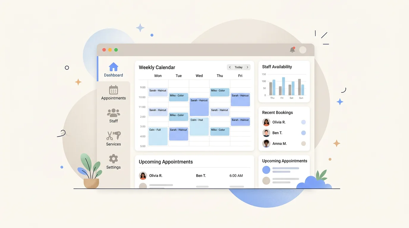 Twizzlo salon booking software dashboard