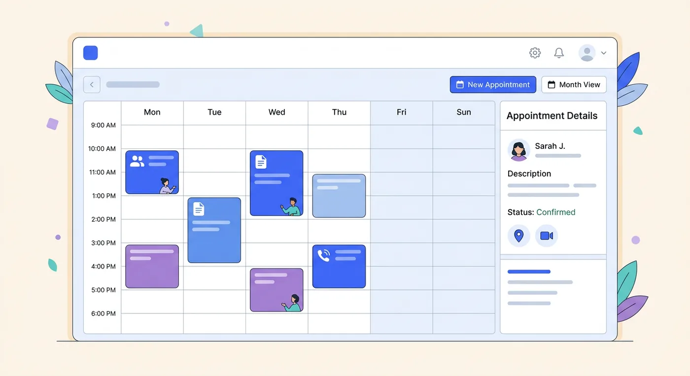 Boulevard dashboard showing calendar and appointment details